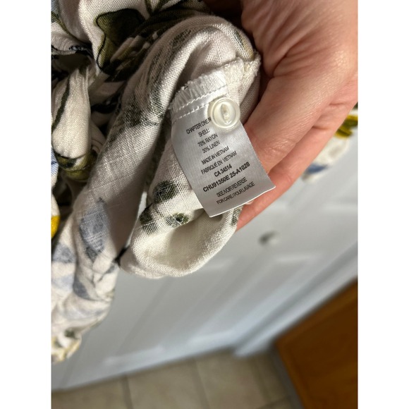 Haver London Womens Floral Print Tie Front Linen Blouse Top XL - Picture 4 of 4